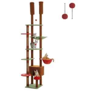 Cat Tree Floor to Ceiling Cat Tower Adjustable Height