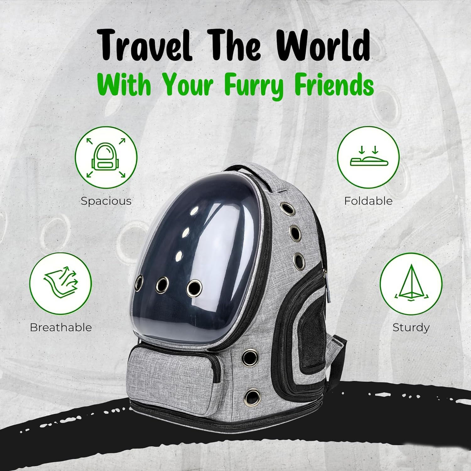 Stylish Clear Window Cat Backpack – Comfortable Pet Travel Carrier - Image 4